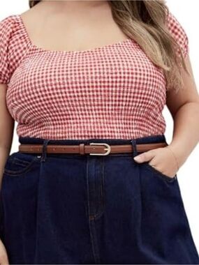 City Chic womens Top - Cute Gingham Fashion NWT Size M